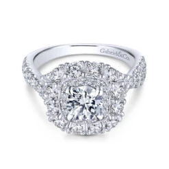 Gabriel & Co. Gabriel & Co. 14k Two Tone Gold Embrace Double Halo Engagement Ring