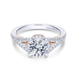 Gabriel & Co. Gabriel & Co. 14k Two Tone Gold Infinity Split Shank Engagement Ring