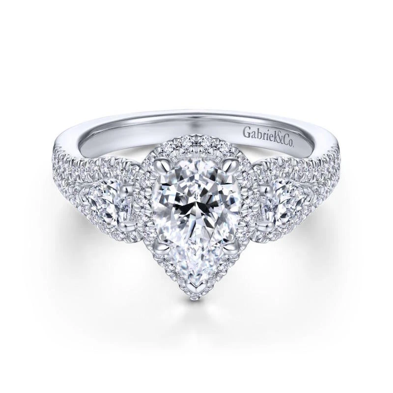 Gabriel & Co. Gabriel & Co. 14k White Gold Entwined Halo Engagement Ring