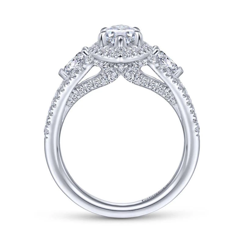 Gabriel & Co. Gabriel & Co. 14k White Gold Entwined Halo Engagement Ring - Image 2