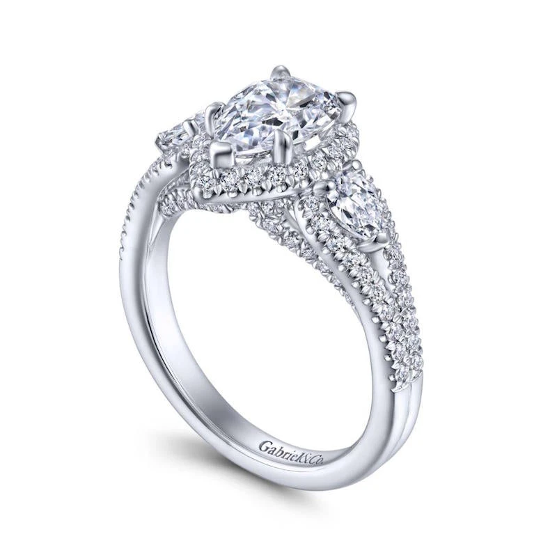 Gabriel & Co. Gabriel & Co. 14k White Gold Entwined Halo Engagement Ring - Image 3