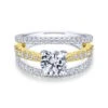Gabriel & Co. Gabriel & Co. 14k Two Tone Gold Nova Split Shank Engagement Ring