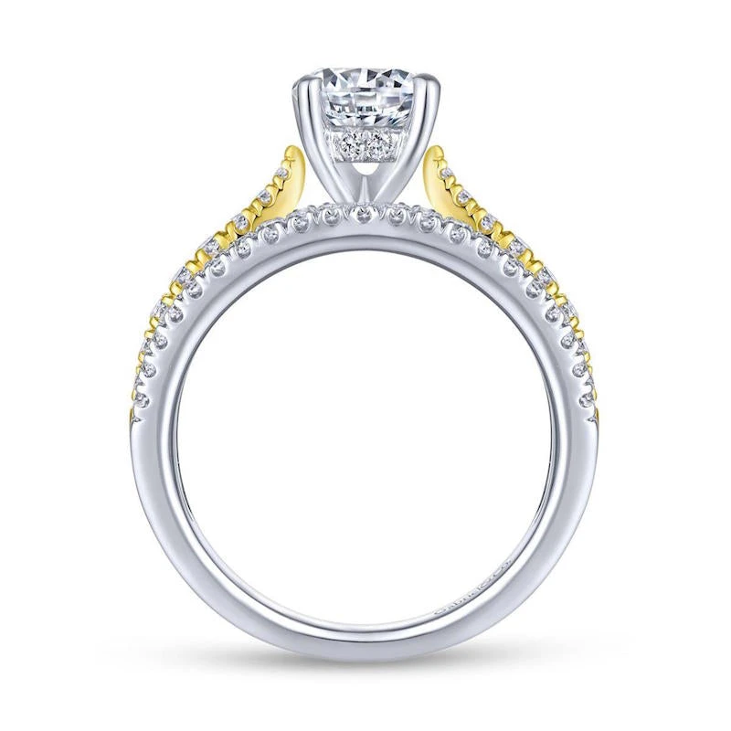 Gabriel & Co. Gabriel & Co. 14k Two Tone Gold Nova Split Shank Engagement Ring - Image 2