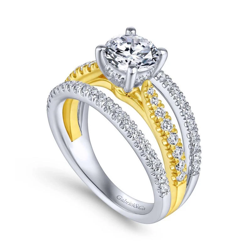 Gabriel & Co. Gabriel & Co. 14k Two Tone Gold Nova Split Shank Engagement Ring - Image 3