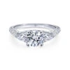 Gabriel & Co. Gabriel & Co. 14k White Gold Art Deco Straight Engagement Ring
