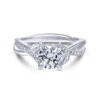 Gabriel & Co. Gabriel & Co. 14k White Gold Floral Twisted Engagement Ring