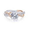 Gabriel & Co. Gabriel & Co. 14k Two Tone Gold Contemporary Twisted Engagement Ring