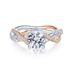 Gabriel & Co. Gabriel & Co. 14k Two Tone Gold Contemporary Twisted Engagement Ring