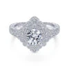 Gabriel & Co. Gabriel & Co. 14k White Gold Art Deco Halo Engagement Ring