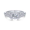 Gabriel & Co. Gabriel & Co. 14k White Gold Victorian Split Shank Engagement Ring