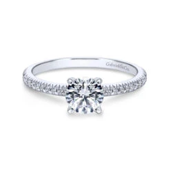 Gabriel & Co. Gabriel & Co. 14k White Gold Contemporary Straight Diamond Engagement Ring
