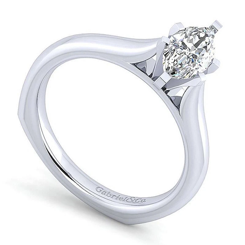 Gabriel & Co. Gabriel & Co 14K White Gold Allie Solitaire Diamond Engagement Ring - Image 3