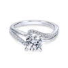 Gabriel & Co. Gabriel & Co. 14k White Gold Contemporary Bypass Engagement Ring
