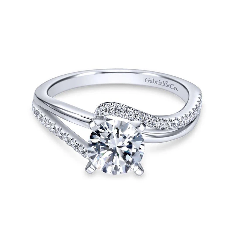 Gabriel & Co. Gabriel & Co. 14k White Gold Contemporary Bypass Engagement Ring