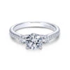 Gabriel & Co. Gabriel & Co. 14k White Gold Contemporary 3 Stone Engagement Ring