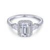 Gabriel & Co. Gabriel & Co. 14k White Gold Contemporary Halo Engagement Ring