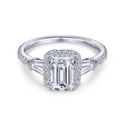 Gabriel & Co. Gabriel & Co. 14k White Gold Contemporary Halo Engagement Ring