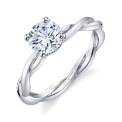 Coast Diamond Coast Diamond 14k White Gold 1ct Solitaire With .03ct Brilliant Round Micro Pave Engagement Ring