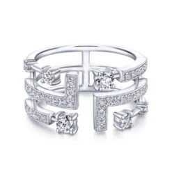 Gabriel & Co. Fashion Gabriel & Co. 14k White Gold Art Moderne Ring