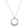 Charles Garnier Charles Garnier Sterling Silver Necklacewith Mesh And CZ 17''+2'' Rhodium Finish