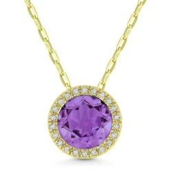 Madison L Madison L 14k Yellow Gold Amethyst Pendant