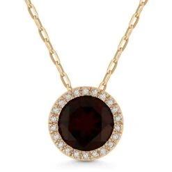 Madison L Madison L 14k Rose Gold Garnet Pendant