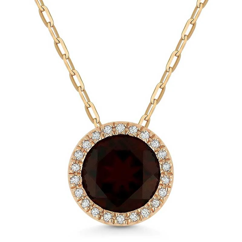 Madison L Madison L 14k Rose Gold Garnet Pendant