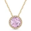 Madison L Madison L 14k Yellow Gold Amethyst & Diamond Pendant