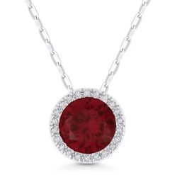 Madison L Madison L 14k White Gold Ruby Pendant