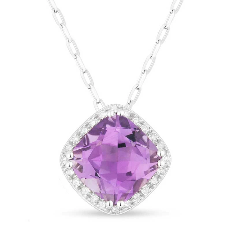 Madison L Madison L 14k White Gold Amethyst Pendant