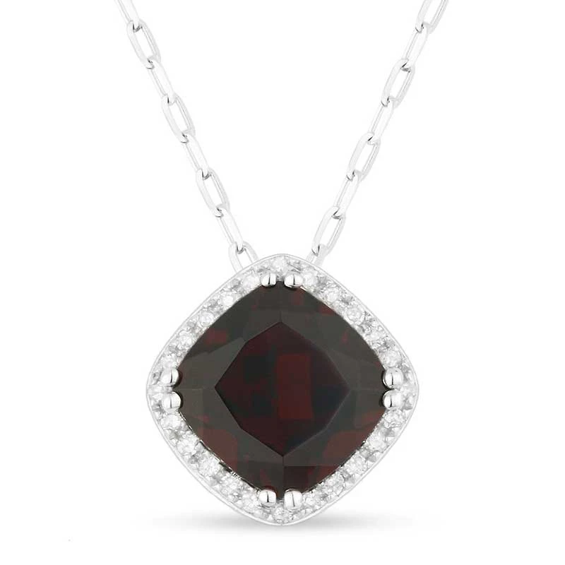 Madison L Madison L 14k White Gold Garnet Pendant