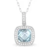 Madison L Madison L 14k White Gold Topaz & Diamond Pendant