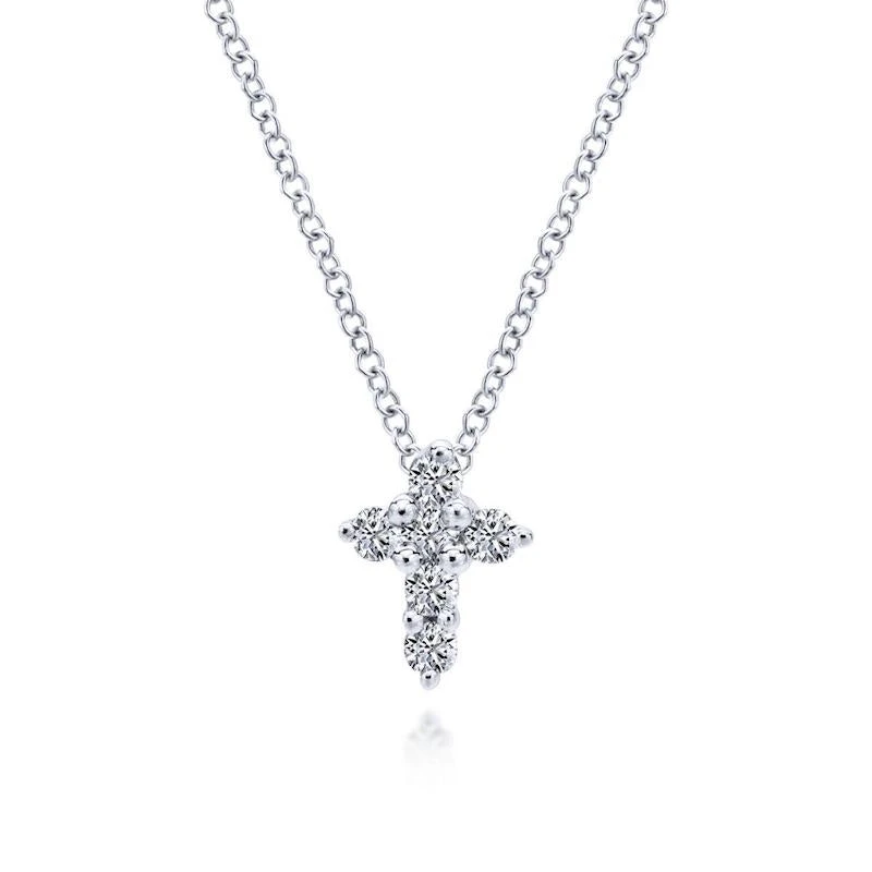 Gabriel & Co. Fashion Gabriel & Co. 14k White Gold Faith Diamond Necklace