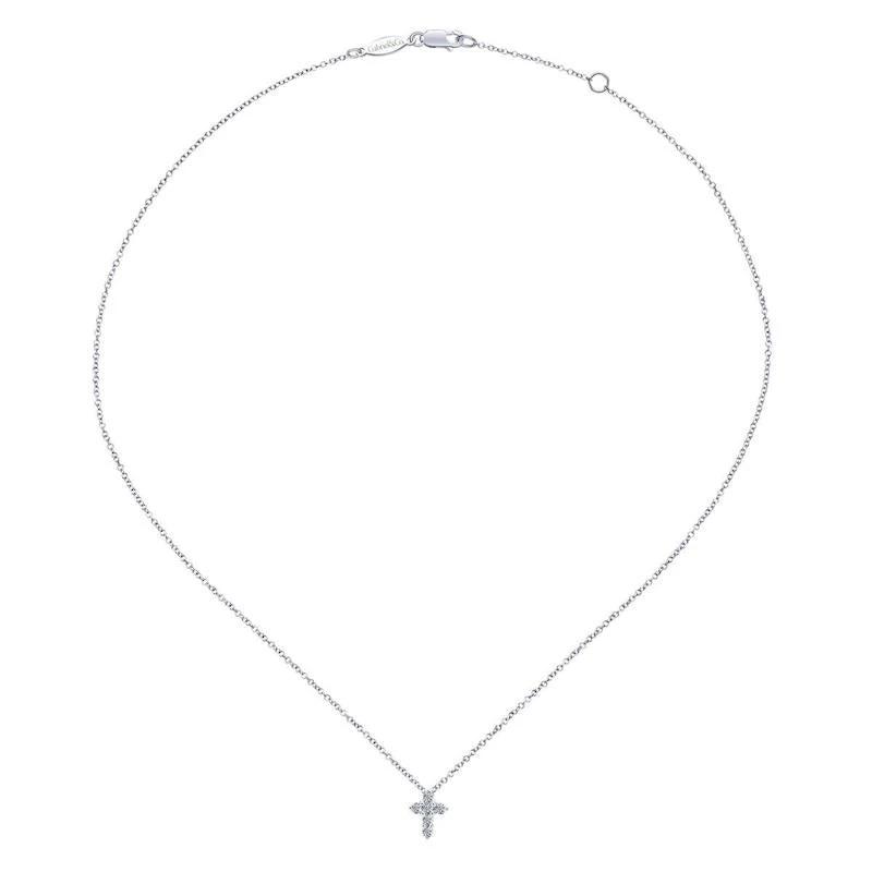 Gabriel & Co. Fashion Gabriel & Co. 14k White Gold Faith Diamond Necklace - Image 2