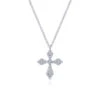 Gabriel & Co. Fashion Gabriel & Co. 14k White Gold Faith Diamond Religious Cross Necklace