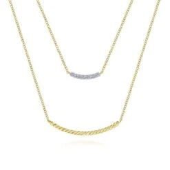 Gabriel & Co. Fashion Gabriel & Co. 14k Yellow Gold Hampton Diamond Bar Necklace