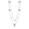 Charles Garnier Charles Garnier Sterling Silver Necklace With Mother Of Pearl And CZ 36'' Rhodium Finish