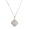 Charles Garnier Charles Garnier Sterling Silver Necklace With Mother Of Pearl And CZ 17''+2'' Rhodium Finish