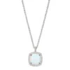 Charles Garnier Charles Garnier Sterling Silver Necklace With Synthetic Opal And CZ 17''+2'' Rhodium Finish