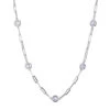 Charles Garnier Charles Garnier Sterling Silver Necklace Made With Paperclip Chain (3mm) And 7 Pieces Cz (Stone Size 6Mm) Station