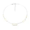 Charles Garnier Charles Garnier Sterling Silver Necklace Made With Paperclip Chain (2mm) And Paperclip Stations Measures 36'' Long 2 Tone