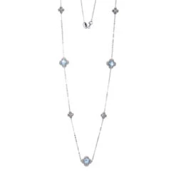Charles Garnier Charles Garnier Sterling Silver Station Necklace Made With Triple Stone (Clear Quartz Op Top
