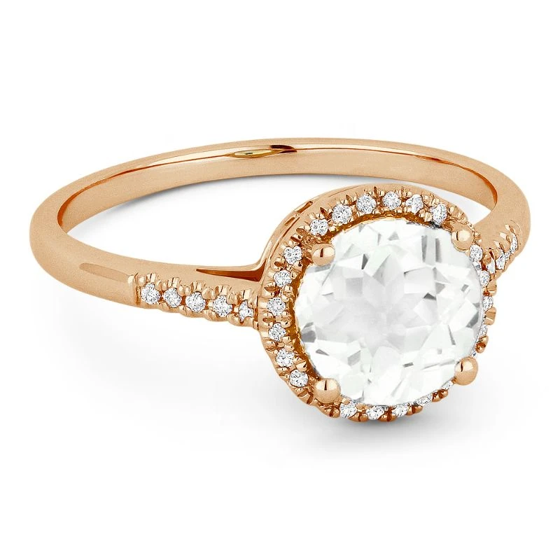Madison L Madison L 14k Rose Gold Topaz & Diamond Ring