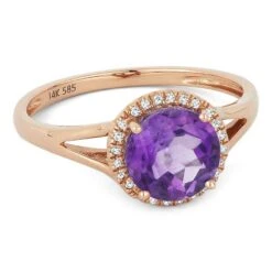 Madison L Madison L 14k Rose Gold Amethyst Ring