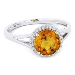 Madison L Madison L 14k White Gold Citrine Ring