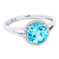 Madison L Madison L 14k White Gold Swiss Blue Topaz Ring