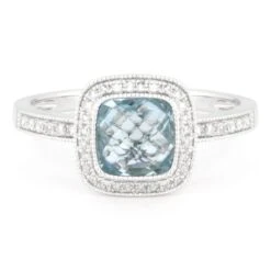 Madison L Madison L 14k White Gold Topaz & Diamond Ring