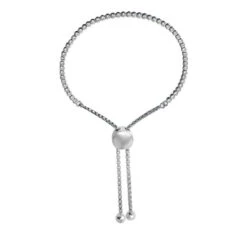 Charles Garnier Charles Garnier Sterling Silver Bolo Bracelet With One Row Of Tennis CZ Rhodium Finish