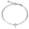 Charles Garnier Charles Garnier Sterling Silver Bracelet Made With Paperclip Chain (3mm) And CZ Cross In Center