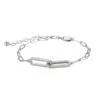 Charles Garnier Charles Garnier Sterling Silver Bracelet Made With Paperclip Chain (3mm) And CZ Interlock Paperclip In Center